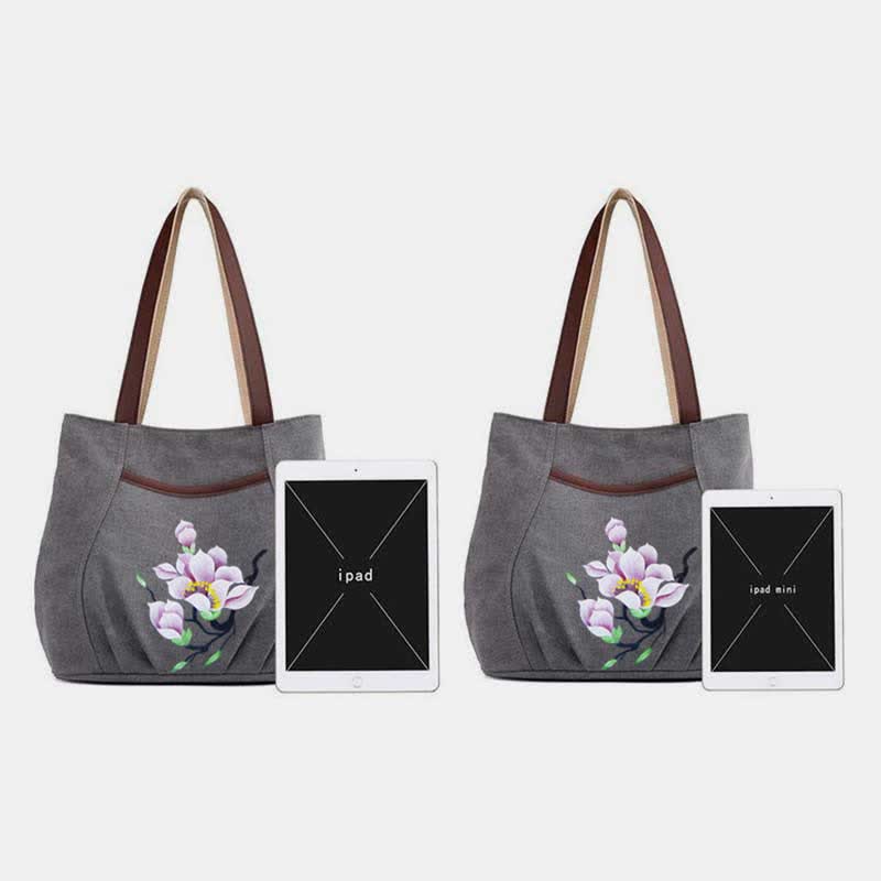 Lässige Canvas-Tragetasche mit mehreren Taschen für Damen, Umhängetasche mit Henkel