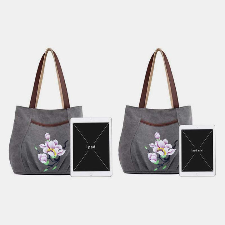 Lässige Canvas-Tragetasche mit mehreren Taschen für Damen, Umhängetasche mit Henkel