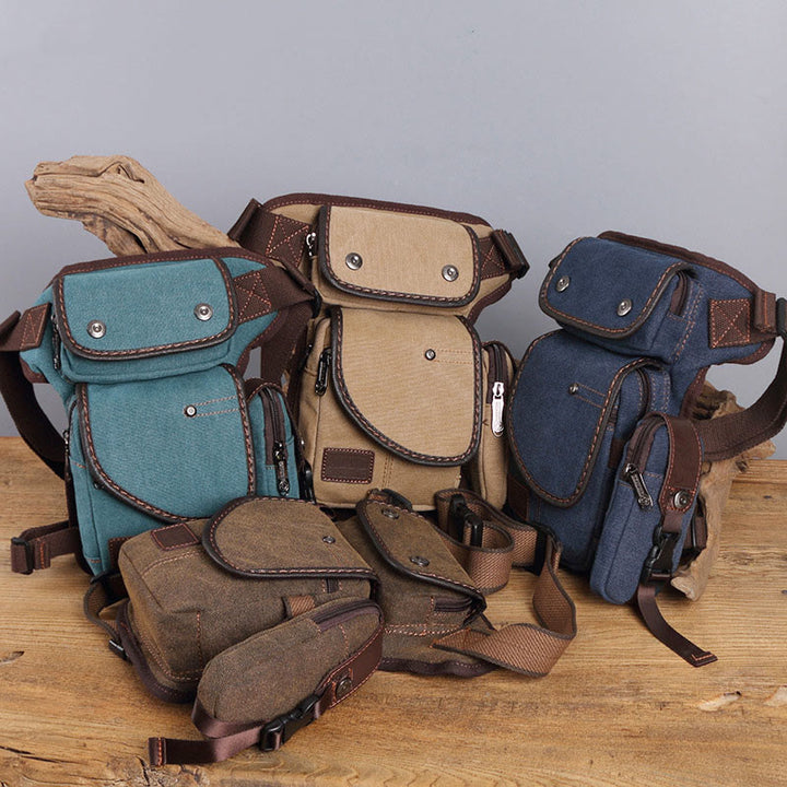 Beintasche für Männer, langlebige vertikale Outdoor-Sport-Canvas-Tasche