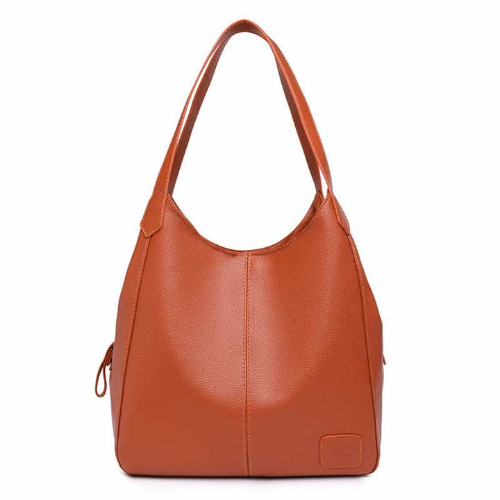 Hobo-Tasche mit drei Fächern für Damen, Schultertasche aus PU-Leder