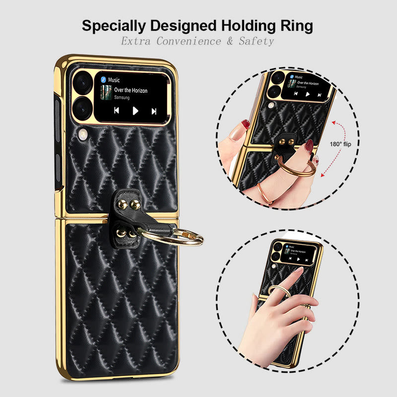 Handyhülle für Z Flip, faltbares Rhombic Style Ring Case