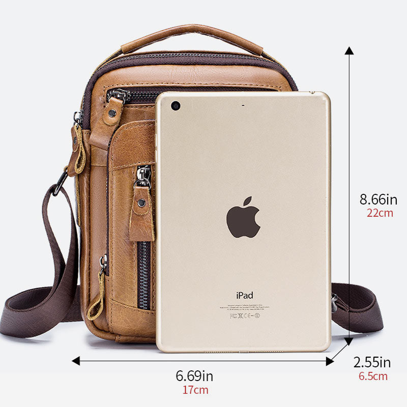 Hochwertige Retro-Business-Umhängetasche mit mehreren Taschen