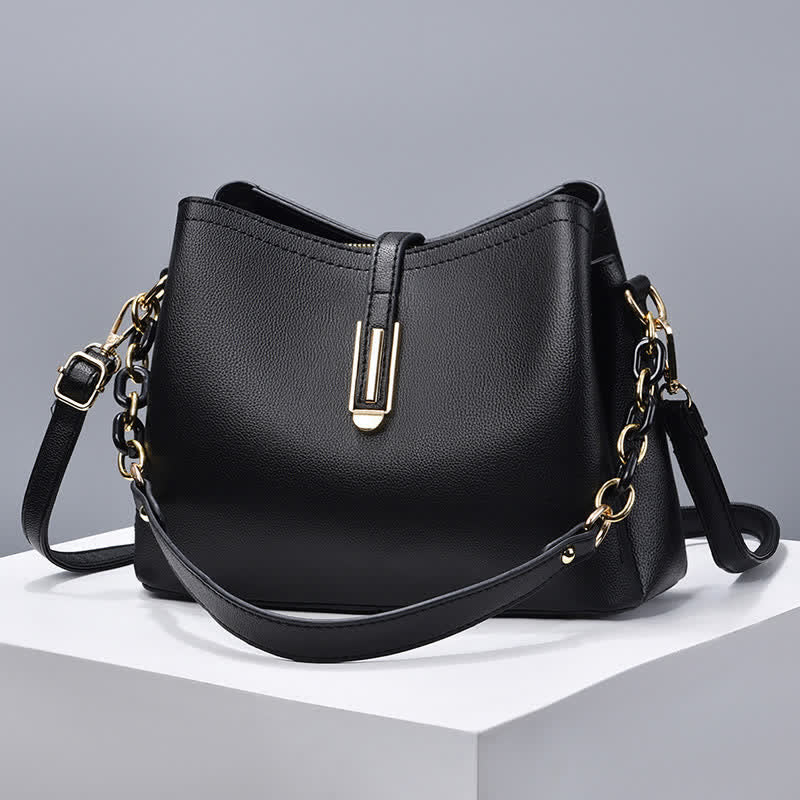 Umhängetasche für Damen, elegante Handtasche aus PU mit großem Fassungsvermögen