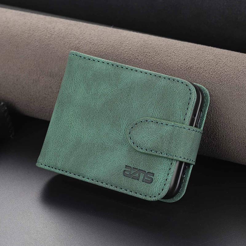 Handyhülle aus echtem Leder für Galaxy Z Flip3 / Flip2 mit Kartenhalter