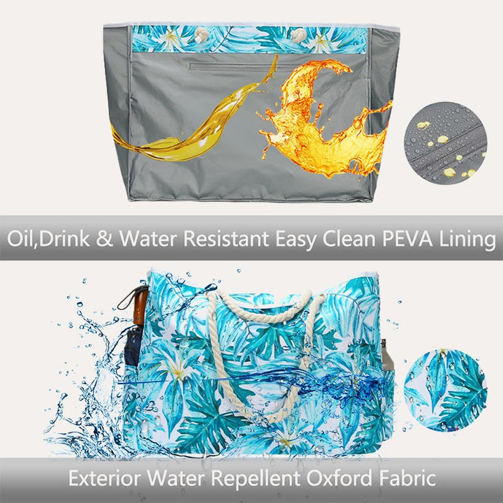 Lightweyght Floral Damen Strandtasche Pooltasche Große wasserdichte Tragetasche