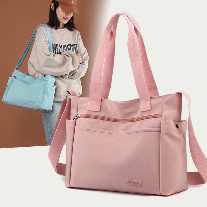Minimalistische Tragetasche für Damen, große Handtasche aus Nylon für die Schule und Fitness
