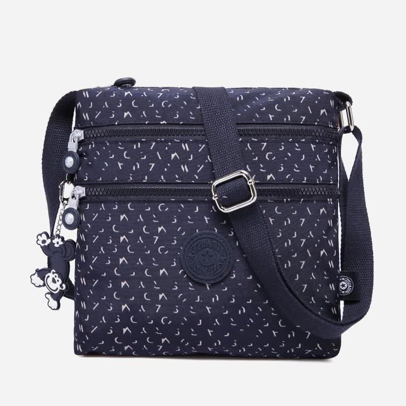 Leichte kleine Crossbody-Tasche mit Dreifach-Reißverschluss, Schultertasche für Damen