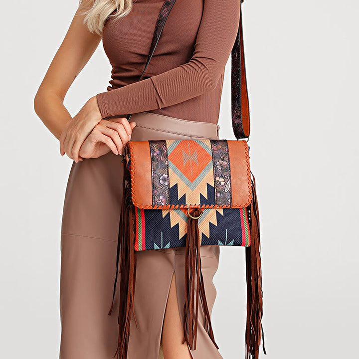Umhängetasche für Damen, Vintage, Quaste, große Kapazität, Einkaufstasche