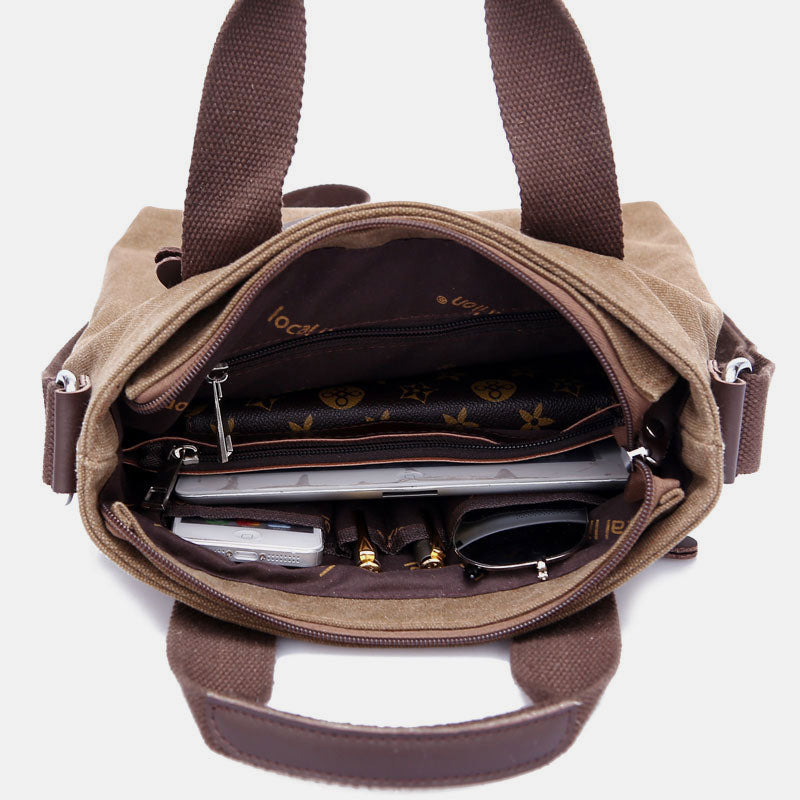 Große Handtasche aus Canvas mit großem Fassungsvermögen, Umhängetasche
