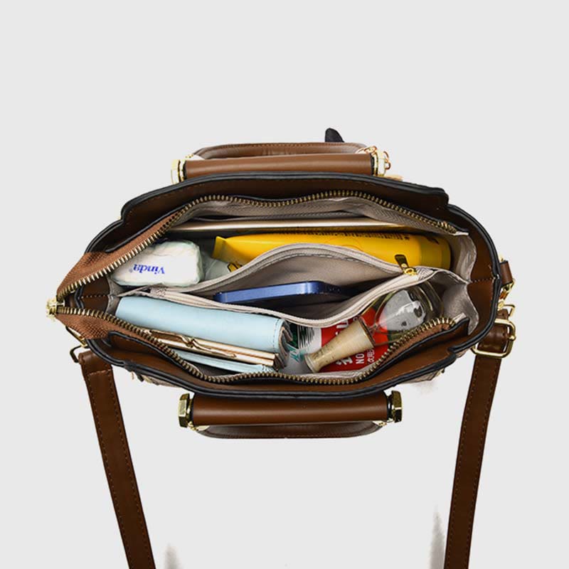 Britische Handtasche Damen Mini Seidenschal Dekor Elegante Umhängetasche