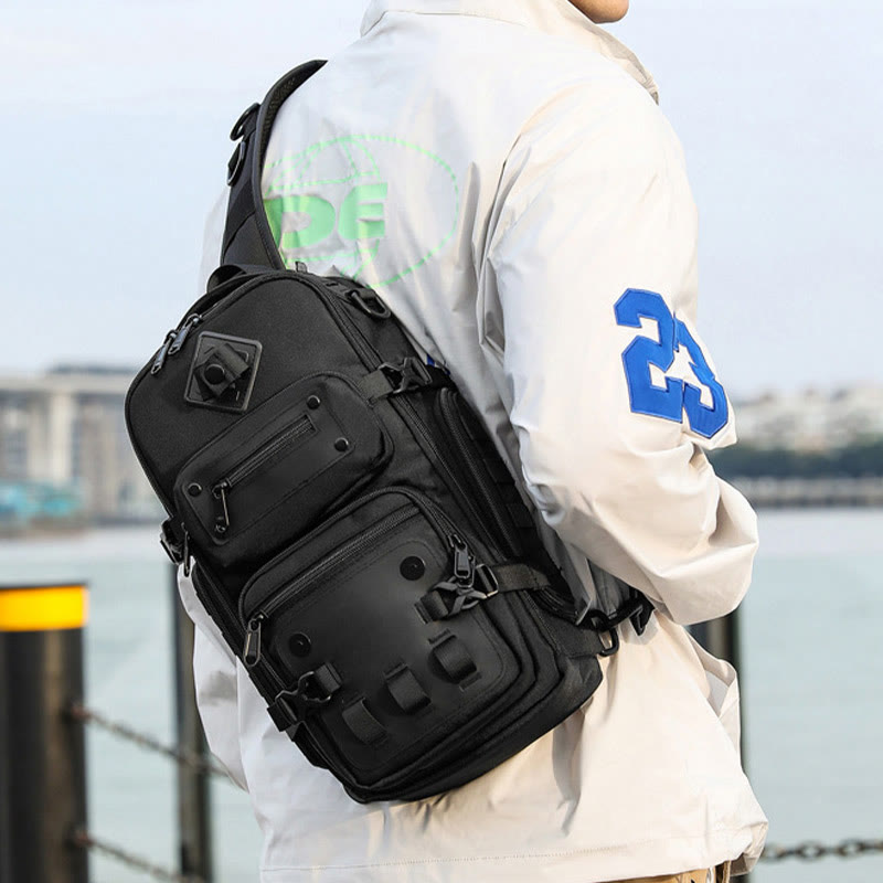 Schultertasche für Herren, Outdoor-Sport, Crossbody, taktische Brusttasche
