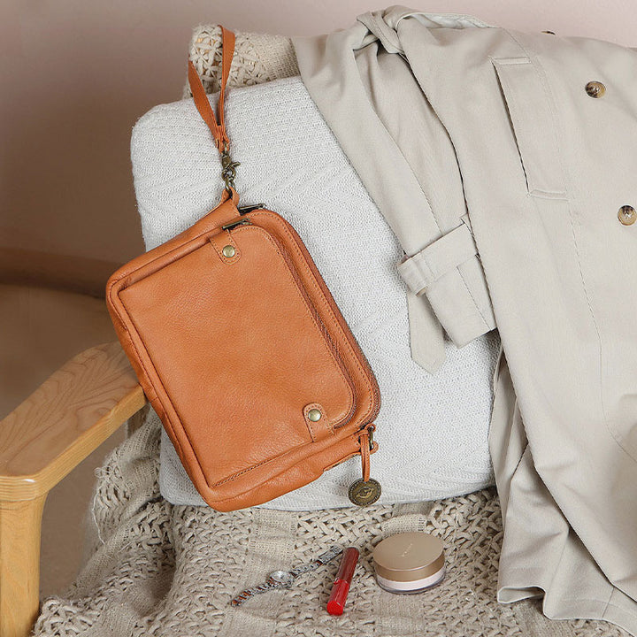 Weiche PU-Clutch mit mehreren Taschen, Vintage-Umhängetasche