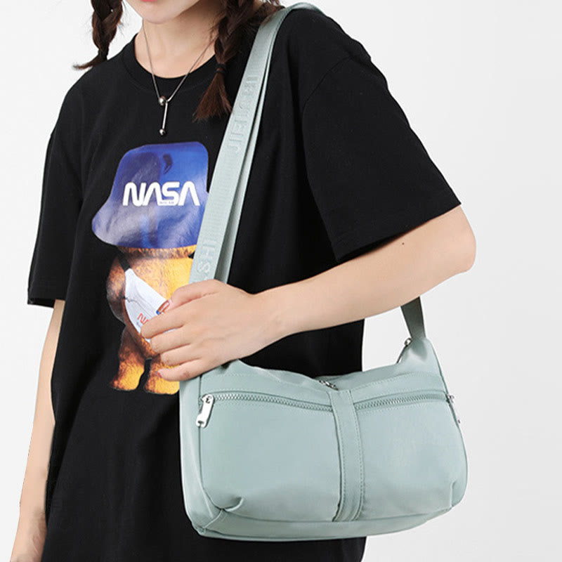 Solide Umhängetasche für die Schule, Reisen, einfache Nylontasche, Geldbörse