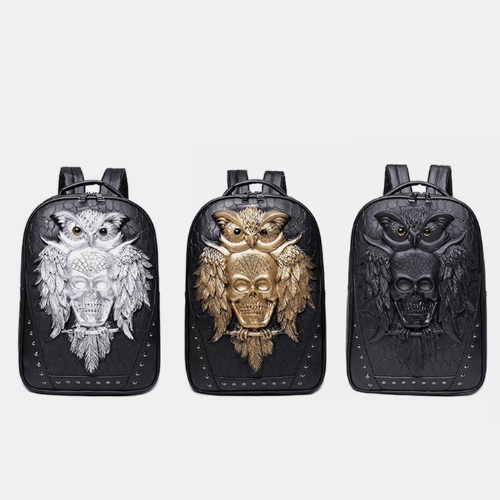 3D Tiere Eule Laptop Rucksack Designer wasserdicht College Schule Büchertasche