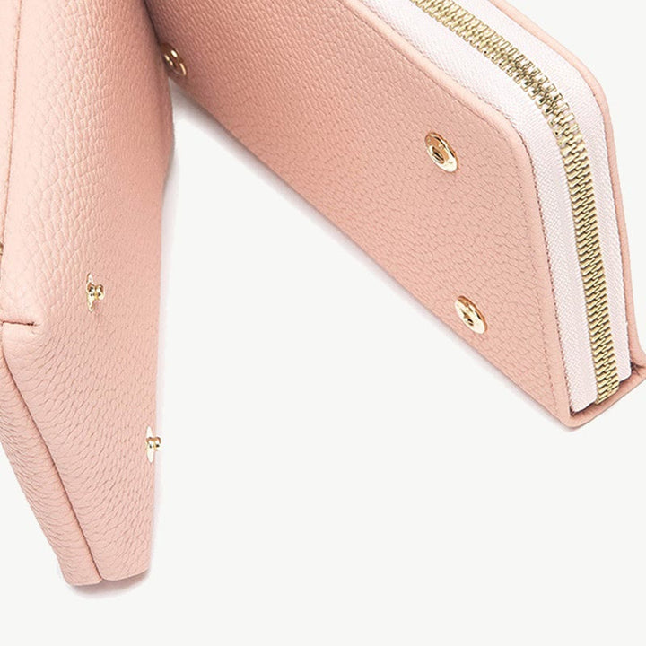 Elegante bestickte Handytasche Damen Mini Crossbody Leder Geldbörse