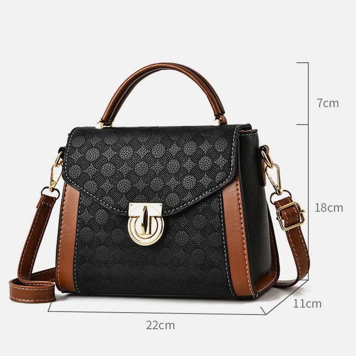 Clamshell-Tasche mit Henkel oben für Damen, klassische Farbe, kleine Umhängetasche