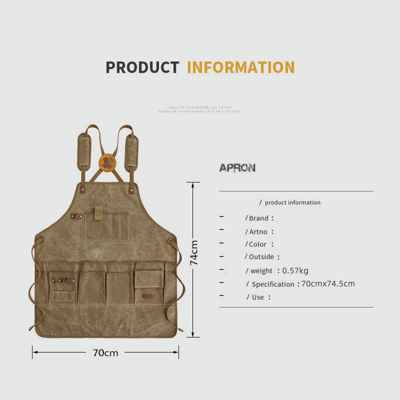 Werkzeugtasche für Handwerker, dicke, wasserdichte Canvas-Schlitz-Werkzeugschürze