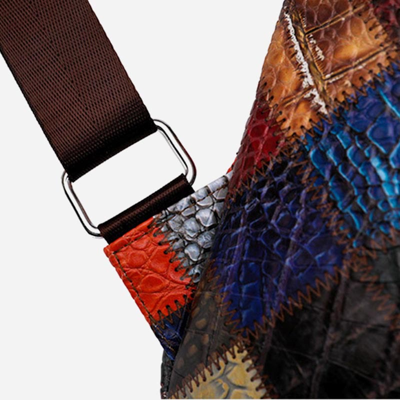 Rucksack für Frauen, Retro, Kontrastfarbe, geometrischer Reiserucksack