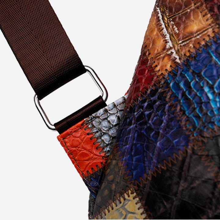 Rucksack für Frauen, Retro, Kontrastfarbe, geometrischer Reiserucksack