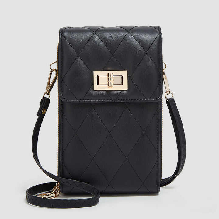 Handytasche für Damen, einfarbig, schmale Umhängetasche, Münzgeldbörse