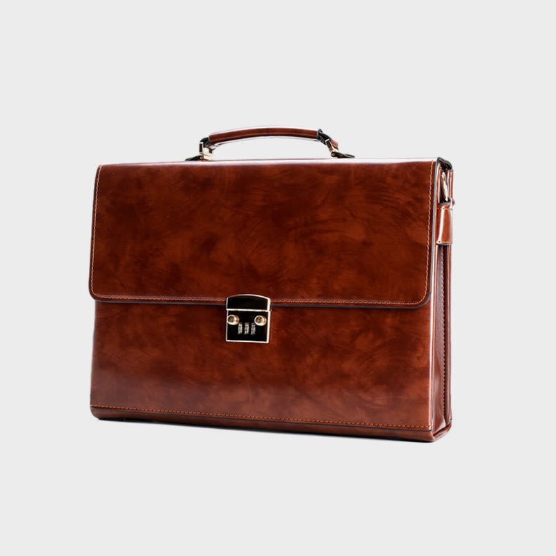 Messenger Bag für Herren, groß, Vintage, mit Schloss, Aktentasche