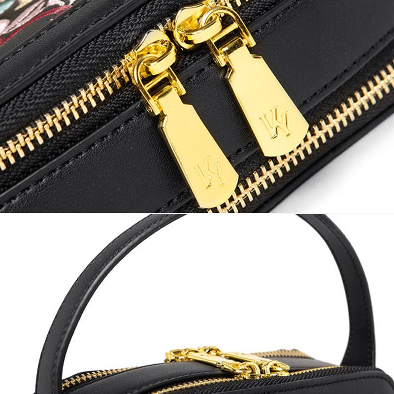 Top-Griff-Tasche für Frauen Vintage Stickerei Folk-Custom Shopping Umhängetasche