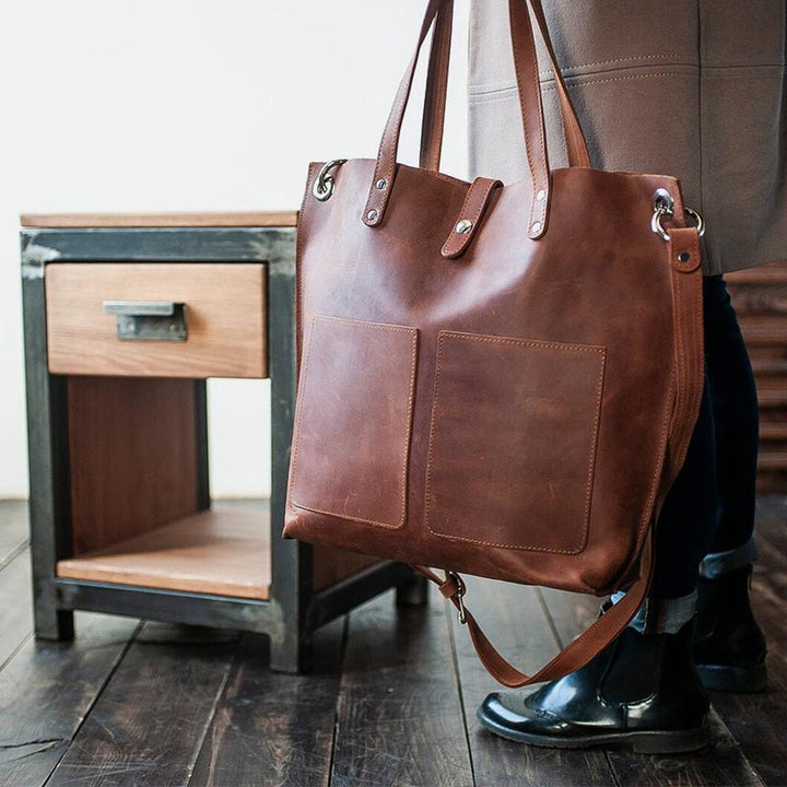 Vintage Ölwachs Leder Crossbody Schultertasche Arbeit Totes für Frauen Geldbörse Handtasche