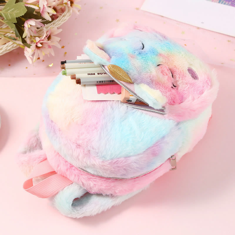 Rucksack für Frauen Einhorn pelzigen niedlichen Cartoon Kleinkinder Kinder Schultasche