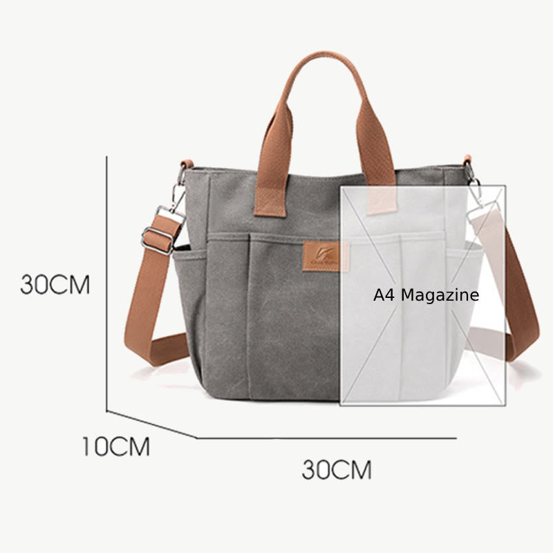 Damen Canvas Handtasche mit mehreren Taschen, wichtige Umhängetasche