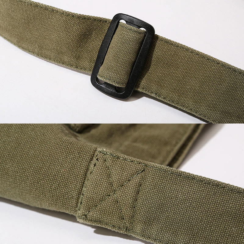 Umhängetasche aus Canvas mit mehreren Taschen für Damen, Retro, leichte Schultertasche