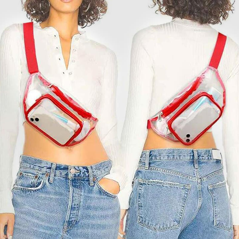 Gürteltasche für Damen, zum Laufen im Freien, Fitness, wasserdichte PVC-Tasche