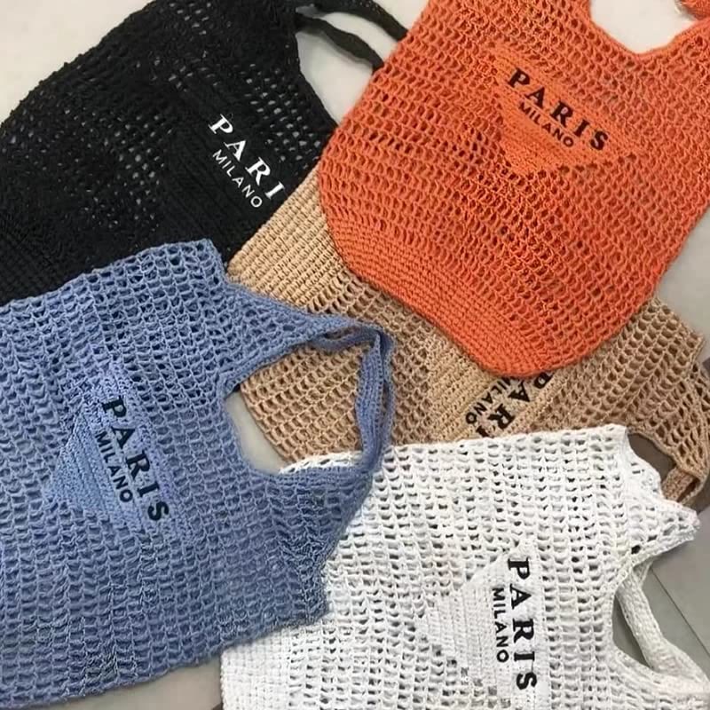 Strandtasche für Damen, gestrickte Retro-Handtasche mit ausgehöhlter Öffnung - image 12