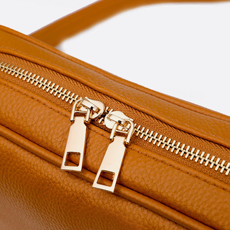 Umhängetasche für Damen mit Quaste, einfarbig, lässige Ledertasche