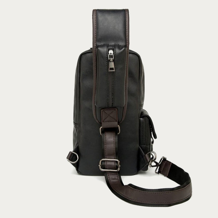 Retro-Schultertasche aus Leder mit Diebstahlschutz und interaktiven Taschen, geräumiger Tagesrucksack