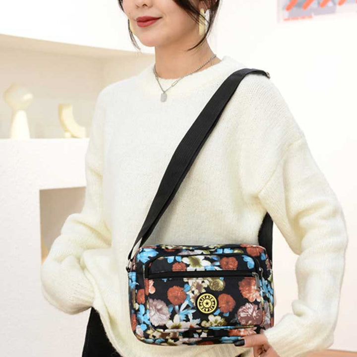 Große Kapazität Bedruckte, robuste Schultertasche aus Nylon mit Umhängetasche