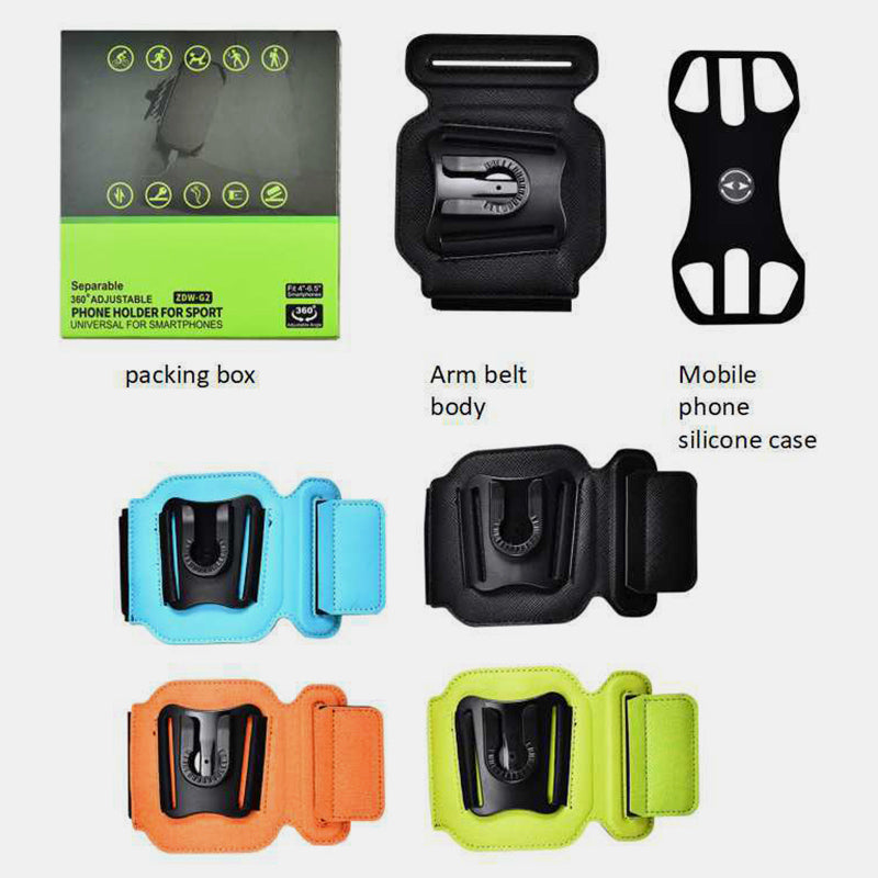 360° drehbarer Laufarmband-Telefonhalter, passend für alle 4,5-7-Zoll-Smartphones