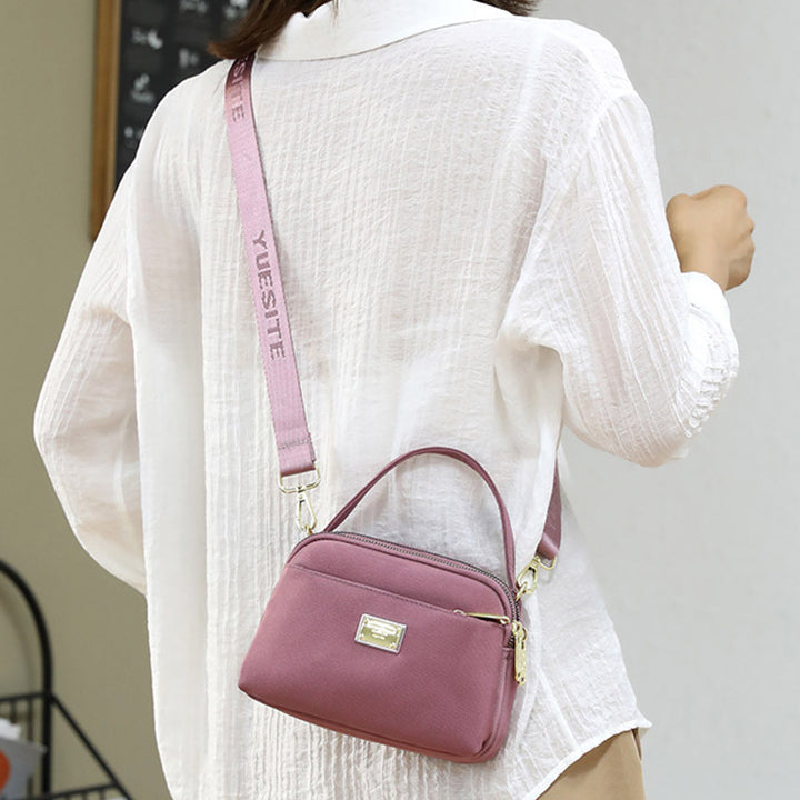 Leichte Umhängetasche aus Nylon mit mehreren Taschen für Damen, 3-lagig