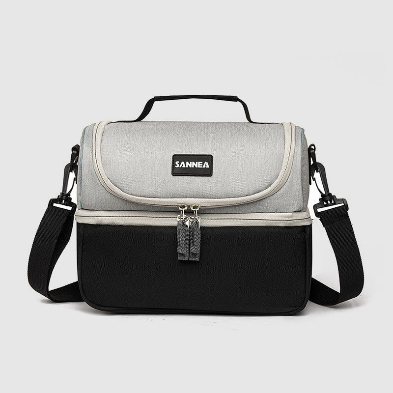 Kühltasche für Ausflüge, doppellagige Isolierung, Umhängetasche, Picknicktasche