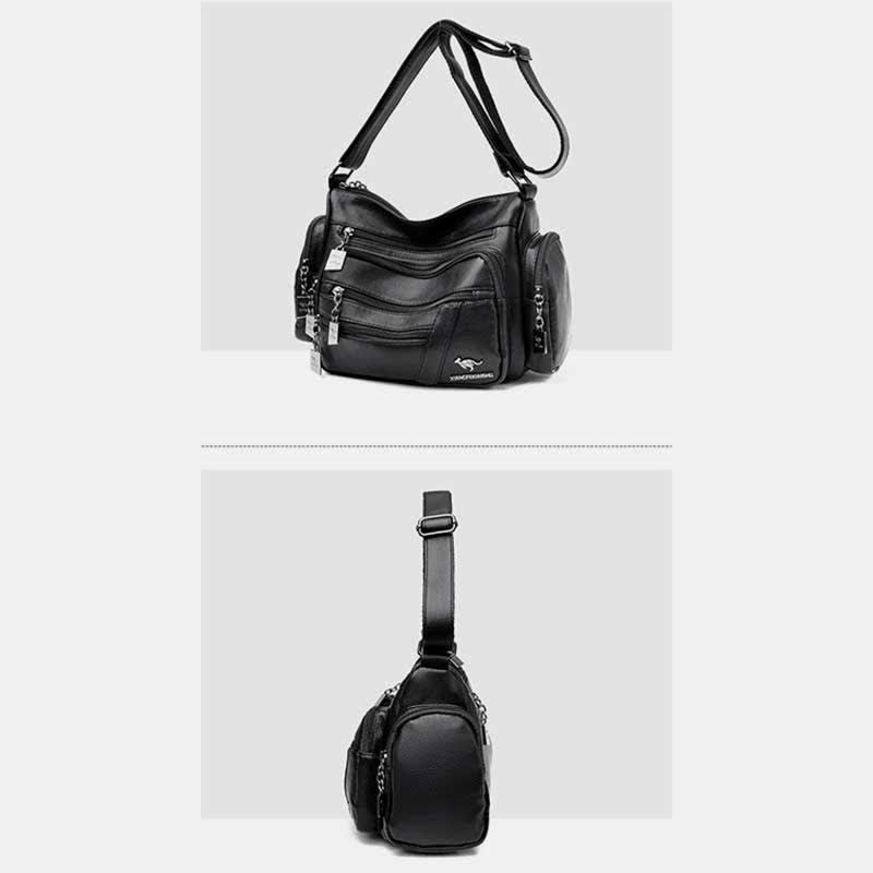 Umhängetasche aus Leder mit schweren Taschen und großer Kapazität, Tagesrucksack, Schultertasche