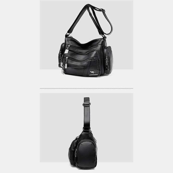 Umhängetasche aus Leder mit schweren Taschen und großer Kapazität, Tagesrucksack, Schultertasche