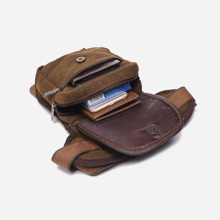 Retro-Beintasche für Herren, Outdoor-Sport, Umhängetasche aus Canvas