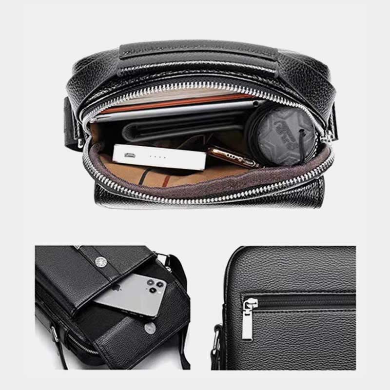 Messenger Bag für Herren, leicht, wasserdicht, Reise-Umhängetasche mit Nieten