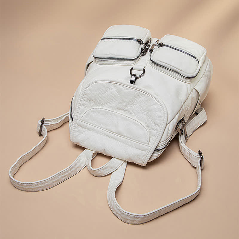 Weicher Leder-Reiserucksack, kleiner, wasserdichter, lässiger Tagesrucksack für Damen