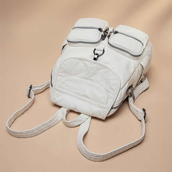 Weicher Leder-Reiserucksack, kleiner, wasserdichter, lässiger Tagesrucksack für Damen