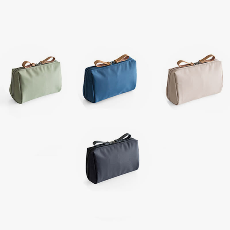 Kleine Make-up-Tasche für Frauen, Lippenstift-Kosmetiktasche mit Doppelreißverschluss