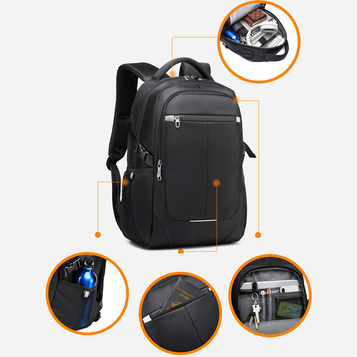 Rucksack für Herren, für Geschäftsreisen, Studenten, Laptop, Oxford, wasserdicht, Tagesrucksack