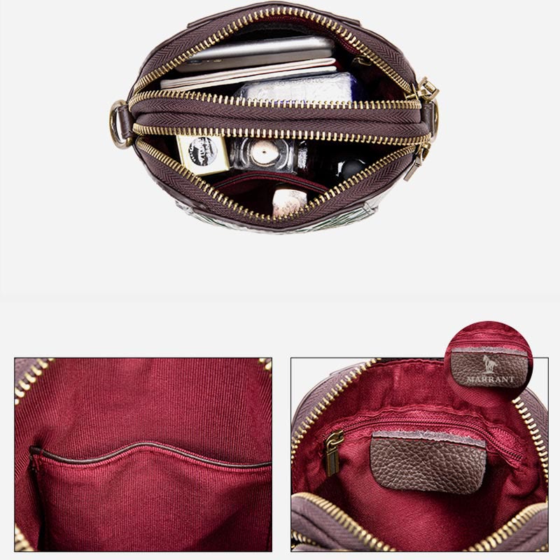 Handytasche für Damen Vintage Custom Mini Umhängetasche aus Rindsleder