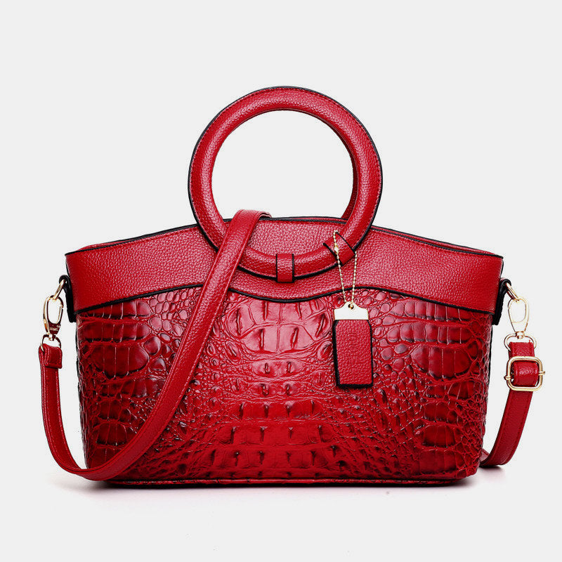 Umhängetasche mit großem Fassungsvermögen und Vintage-Prägung und Henkeltasche