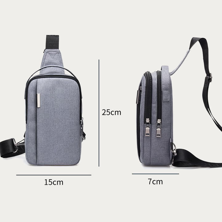 Outdoor-Schultertasche für Männer, lässiger Tagesrucksack mit zwei Haupttaschen