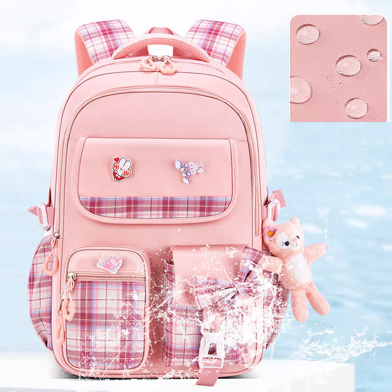 Rucksack für Mädchen, kräftiger Cartoon-Anhänger, leicht, große Kapazität